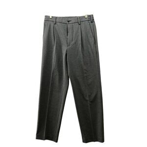 Uniqlo Pleated Wide Pants Mens S 27-30 Gray Trouser Performance Hybrid